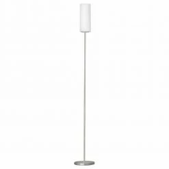 Stehleuchte, Glas, satiniert, nickel-matt