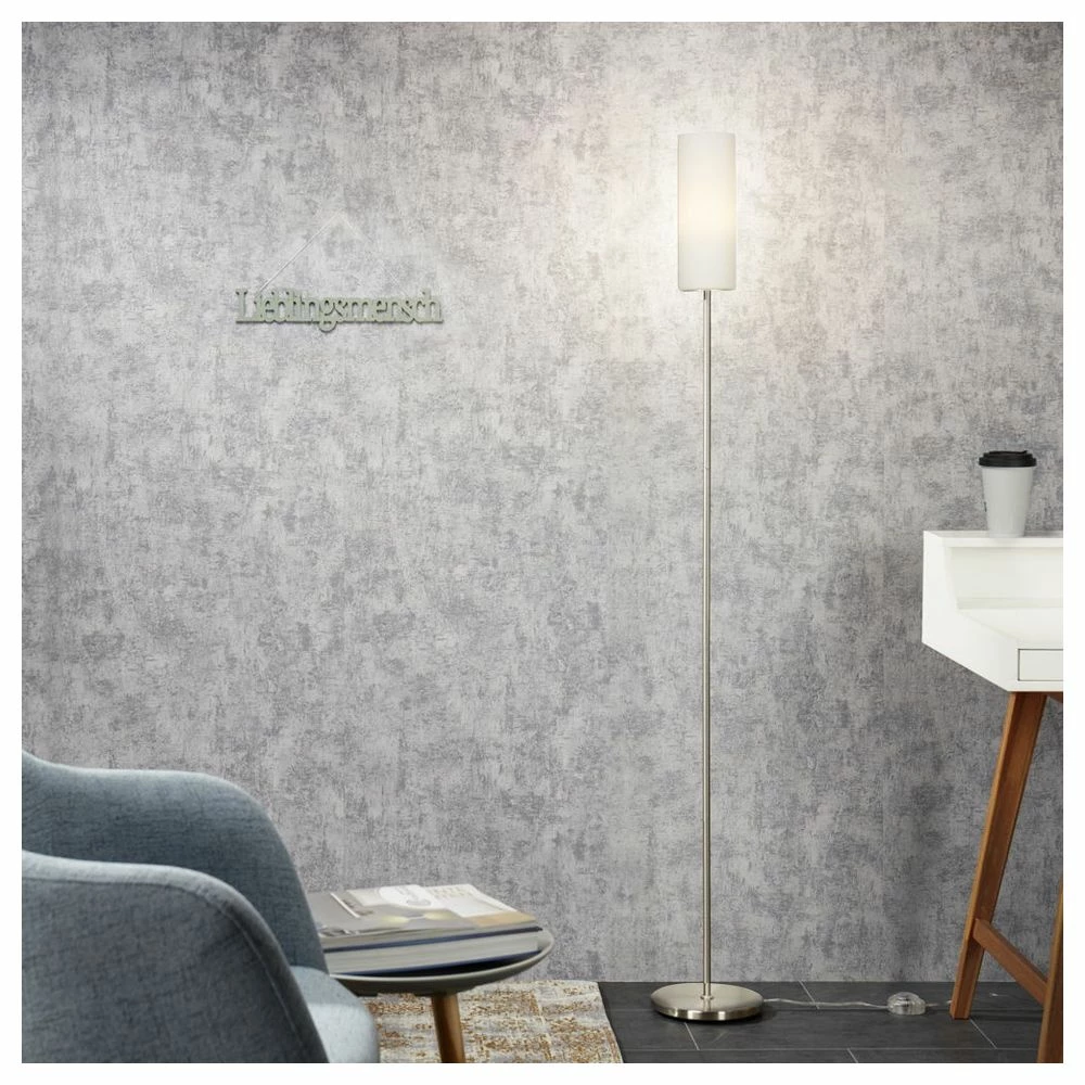 Stehleuchte, Glas, satiniert, nickel-matt 4 Stehleuchte, Glas, satiniert, nickel-matt – Bild 2