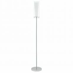 Stehleuchte mit konischem Glasschirm in Weiß 1-flammig