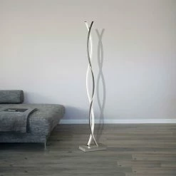 LED Stehleuchte Segura in nickel-matt, 2-flammig