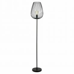 Vintage Stehleuchte, schwarz, 1-flammig, 1595mm