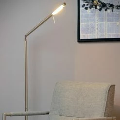 Dimmbare Stehleuchte Bergamo LED in chrom, inkl. Touchdimmer