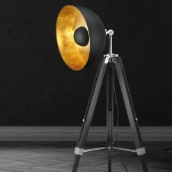 Stehleuchte in Schwarz-Matt E27