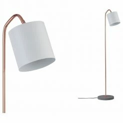 Stehleuchte Neordic Oda 1-flammig Weiß und Kupfer und Beton