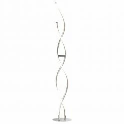 LED Stehleuchte Bonney in nickel-matt, 2-flammig, geschwungen, mit Schalter