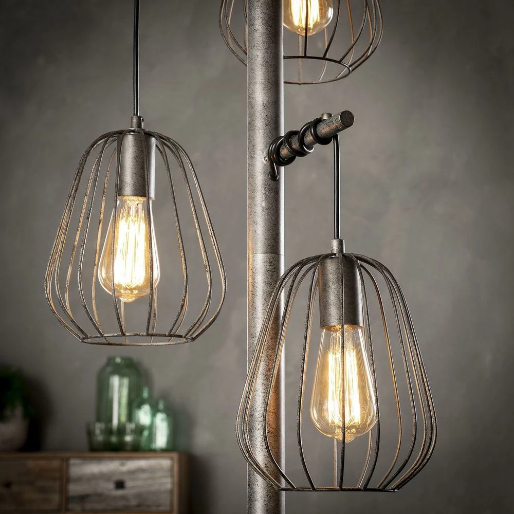 famlights | Stehleuchte Madeleine in Silber 3xE27 1730mm 5 famlights | Stehleuchte Madeleine in Silber 3xE27 1730mm – Bild 3