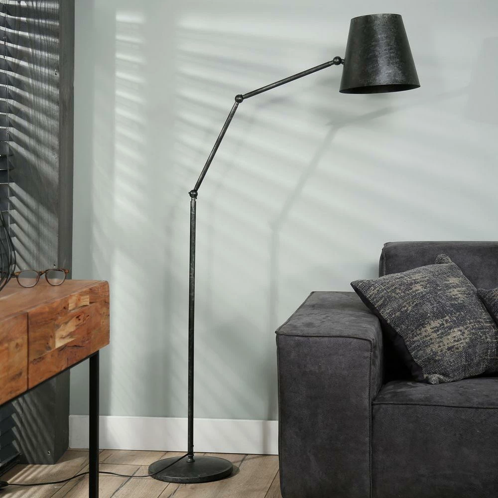 famlights | Stehleuchte Ludwig aus Metall in Anthrazit E27 1520 mm 4 famlights | Stehleuchte Ludwig aus Metall in Anthrazit E27 1520 mm – Bild 2