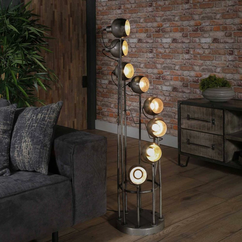 famlights | Stehleuchte Nikita in Silber E27 8-flammig 7 famlights | Stehleuchte Nikita in Silber E27 8-flammig – Bild 5