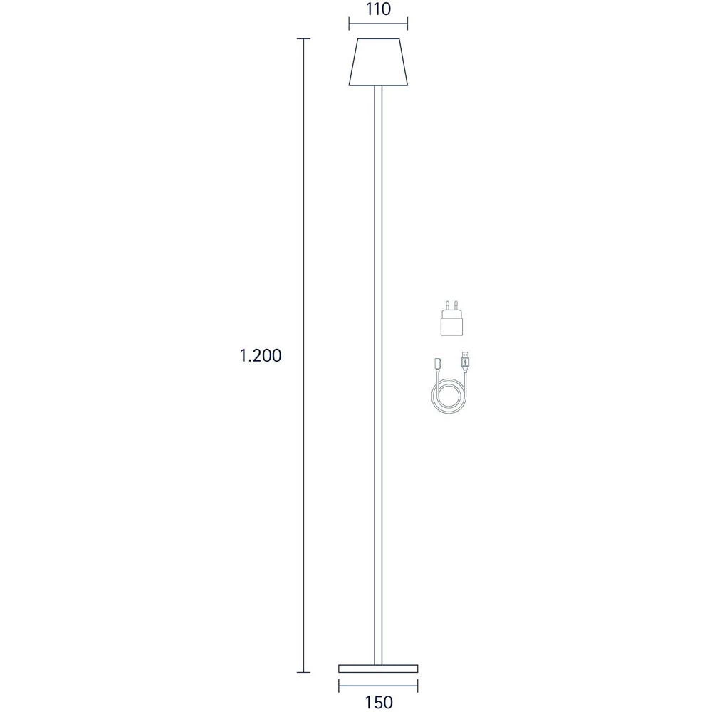 LED Akku Stehleuchte Nuindie aus Aluminiumdruckguss IP54 10 LED Akku Stehleuchte Nuindie aus Aluminiumdruckguss IP54 – Bild 8