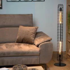 Stehleuchte Lattice in Schwarz E27