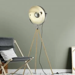 Tripod Stehleuchte Delhi in Nickel E27