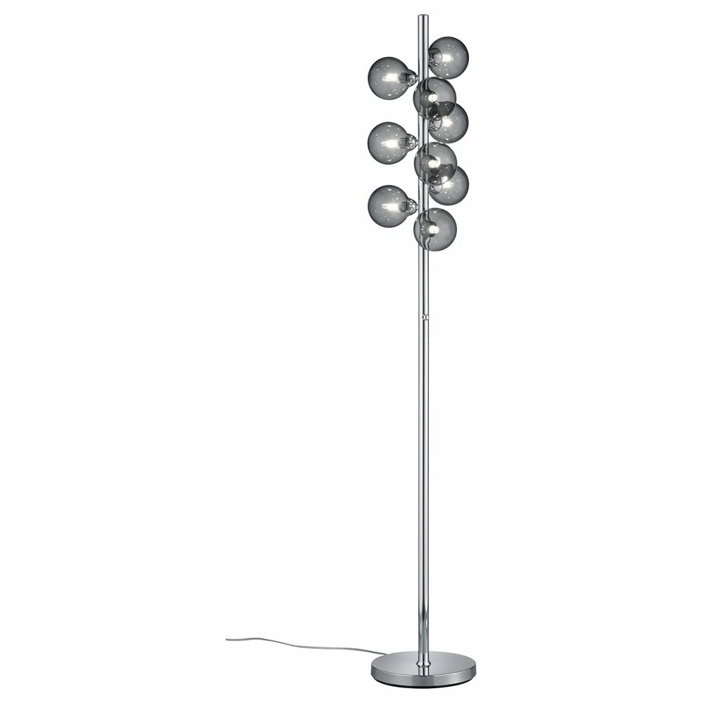 Stehleuchte Alicia in Chrom und Grau G9 9-flammig 3 Stehleuchte Alicia in Chrom und Grau G9 9-flammig
