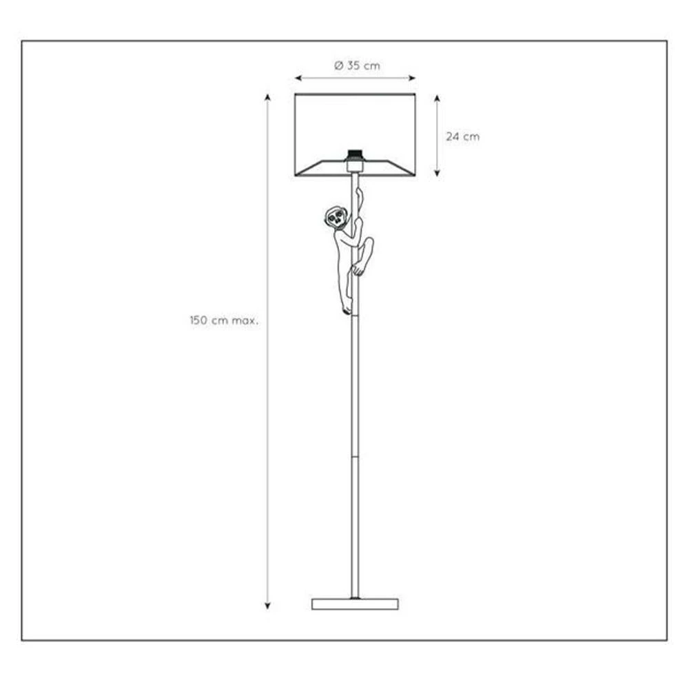 Affenstehlampe Chimp in Gold und Schwarz E27 10 Affenstehlampe Chimp in Gold und Schwarz E27 – Bild 8
