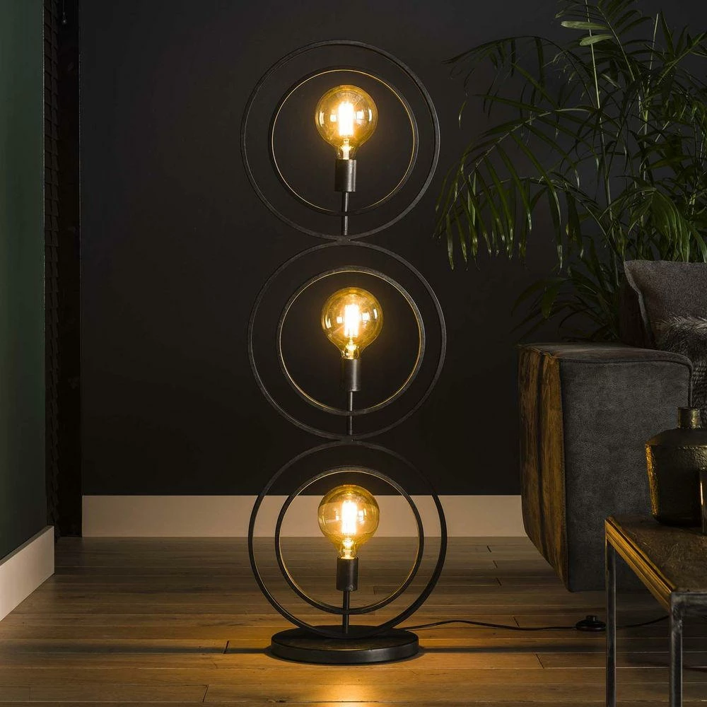 famlights | Stehleuchte Henrik in Grau E27 3-flammig 3 famlights | Stehleuchte Henrik in Grau E27 3-flammig