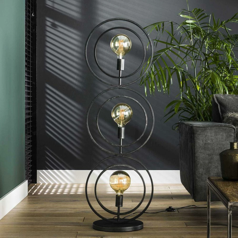 famlights | Stehleuchte Henrik in Grau E27 3-flammig 4 famlights | Stehleuchte Henrik in Grau E27 3-flammig – Bild 2