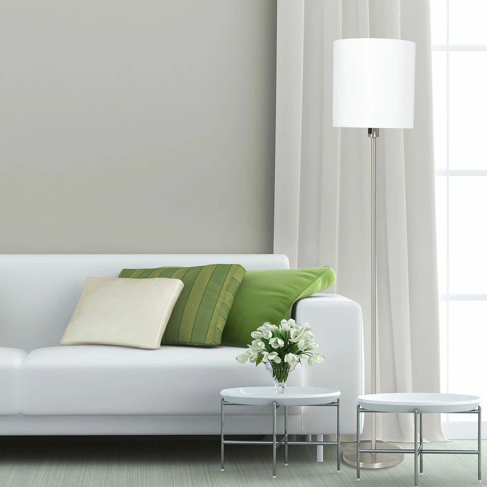 Stehleuchte Noor in Silber und Weiß E27 3 Stehleuchte Noor in Silber und Weiß E27