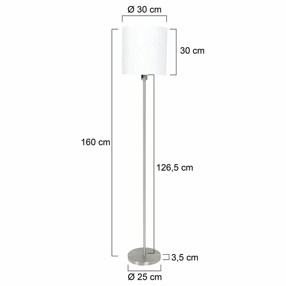 Stehleuchte Noor in Silber und Weiß E27 9 Stehleuchte Noor in Silber und Weiß E27 – Bild 7