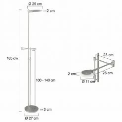 LED Stehleuchte Turound 40W 4000lm mit Lesearm -Stehleuchten Verkäufe 2022 a 406592 led stehleuchte turound in silber und transparent 40w 4000lm mit lesearm15