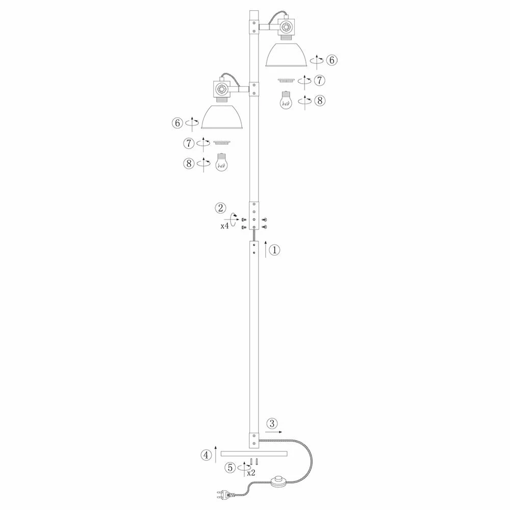 Stehleuchte Gearwood E27 2-flammig 13 Stehleuchte Gearwood E27 2-flammig – Bild 11