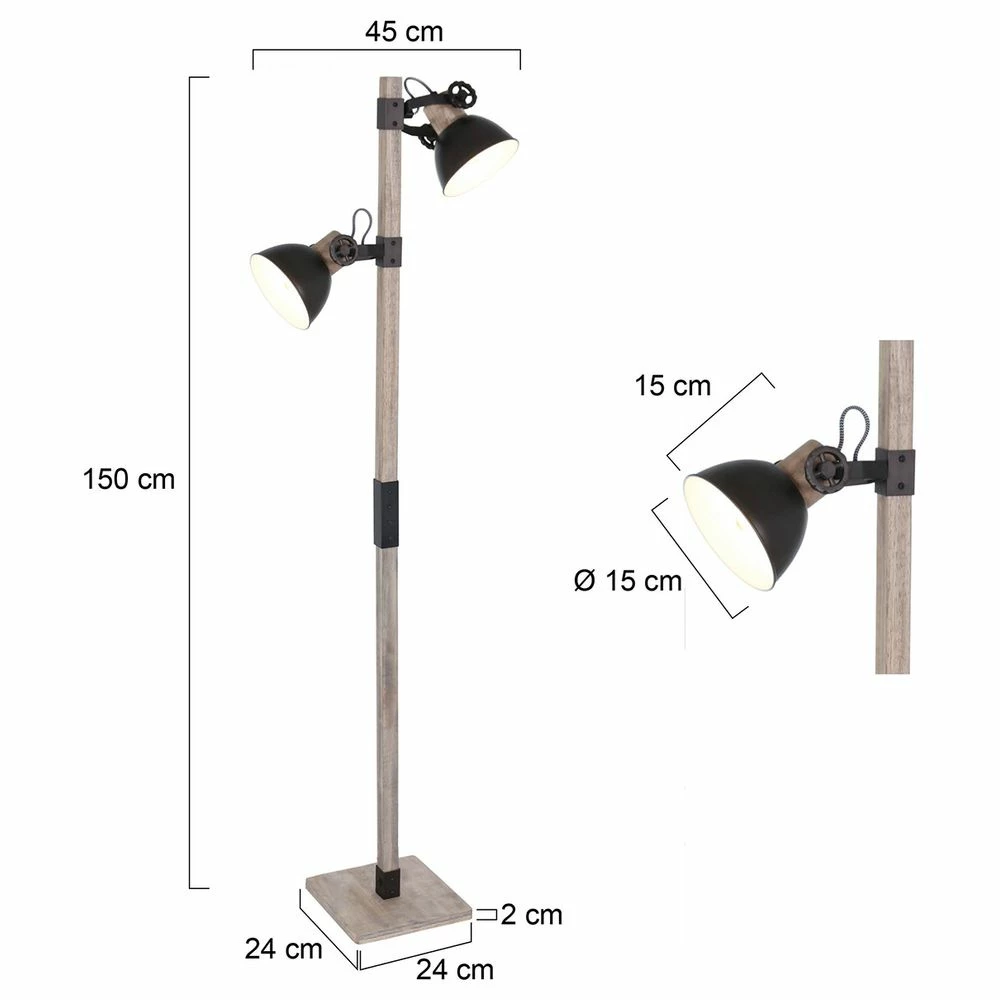 Stehleuchte Gearwood E27 2-flammig 14 Stehleuchte Gearwood E27 2-flammig – Bild 12