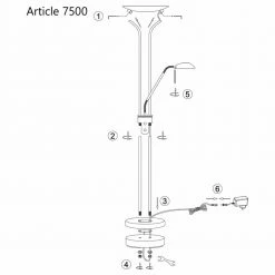 LED Stehleuchte Biron 23W 2000lm mit Lesearm -Stehleuchten Verkäufe 2022 a 406814 led stehleuchte biron in silber und weiss 23w 2000lm mit lesearm9