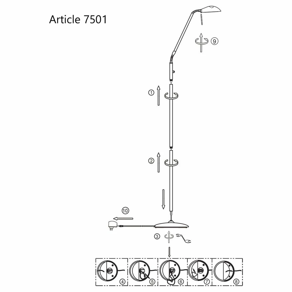 LED Stehleuchte Brion 6W 450lm 12 LED Stehleuchte Brion 6W 450lm – Bild 10