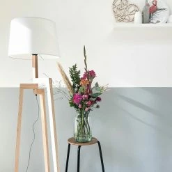 Stehleuchte Sabi in Weiß und Braun E27