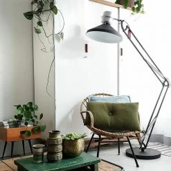 Stehleuchte Zappa in Schwarz und Silber E27