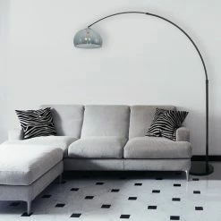 Stehleuchte Gramineus in Schwarz und Grau E27