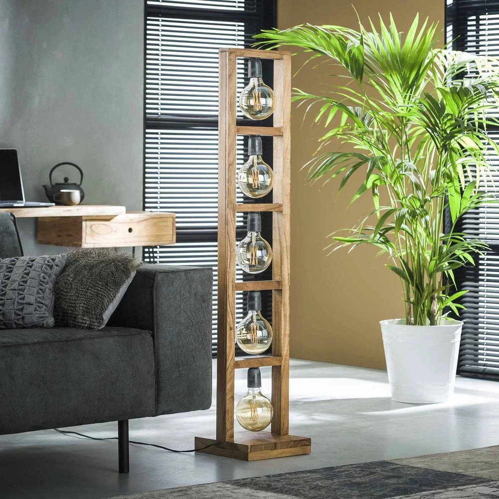 famlights | Stehleuchte Patricia in Natur E27 5-flammig 4 famlights | Stehleuchte Patricia in Natur E27 5-flammig – Bild 2