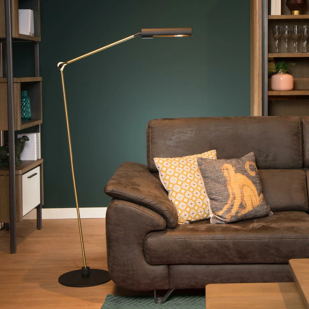 Stehleuchte Slender in Schwarz und Gold-matt E27 3 Stehleuchte Slender in Schwarz und Gold-matt E27