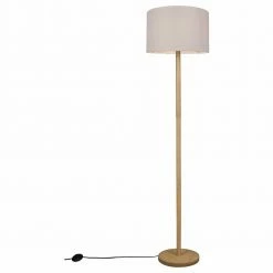 Stehleuchte Korba in Natur-hell und Weiß E27