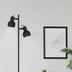 Stehleuchte Casibare in Schwarz E27 2-flammig