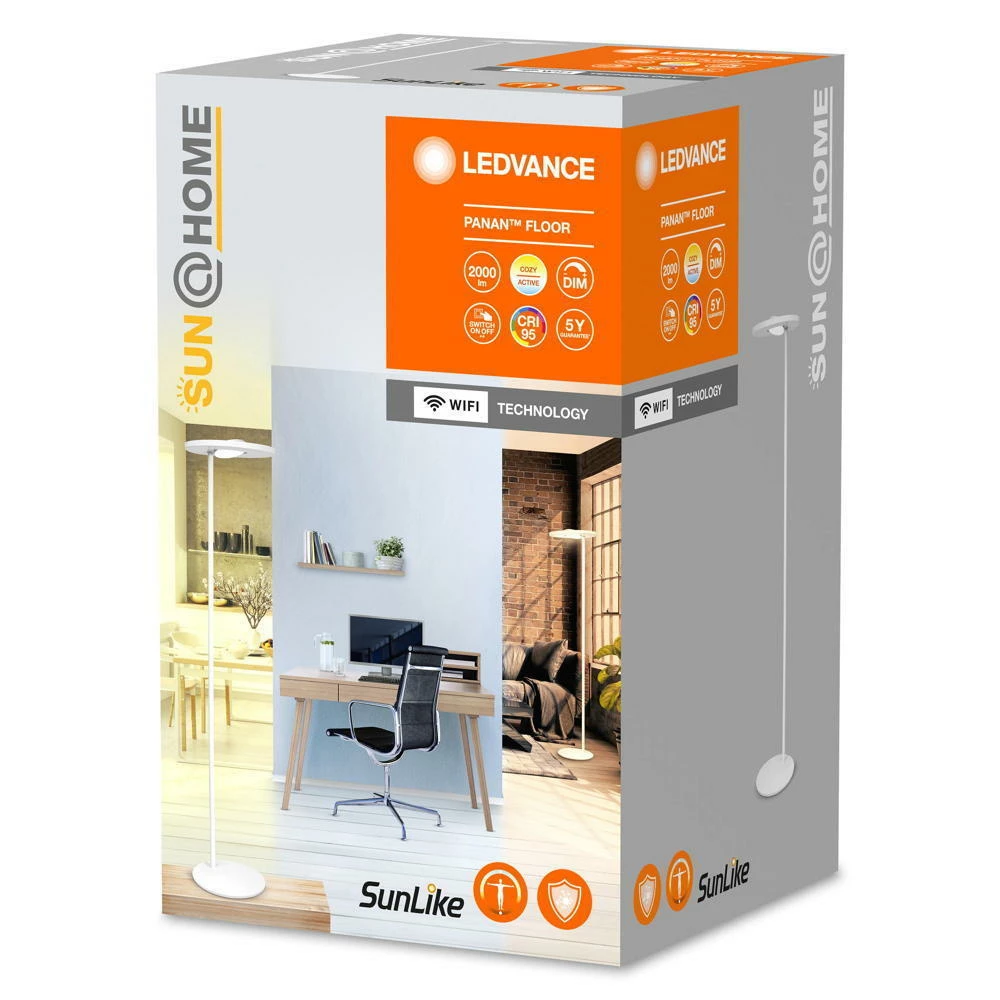 SMART+ Wlan LED Human Centric Lighting - Technologie Stehleuchte Office tunable White in Weiß 36W 3100lm 5 SMART+ Wlan LED Human Centric Lighting - Technologie Stehleuchte Office tunable White in Weiß 36W 3100lm – Bild 3