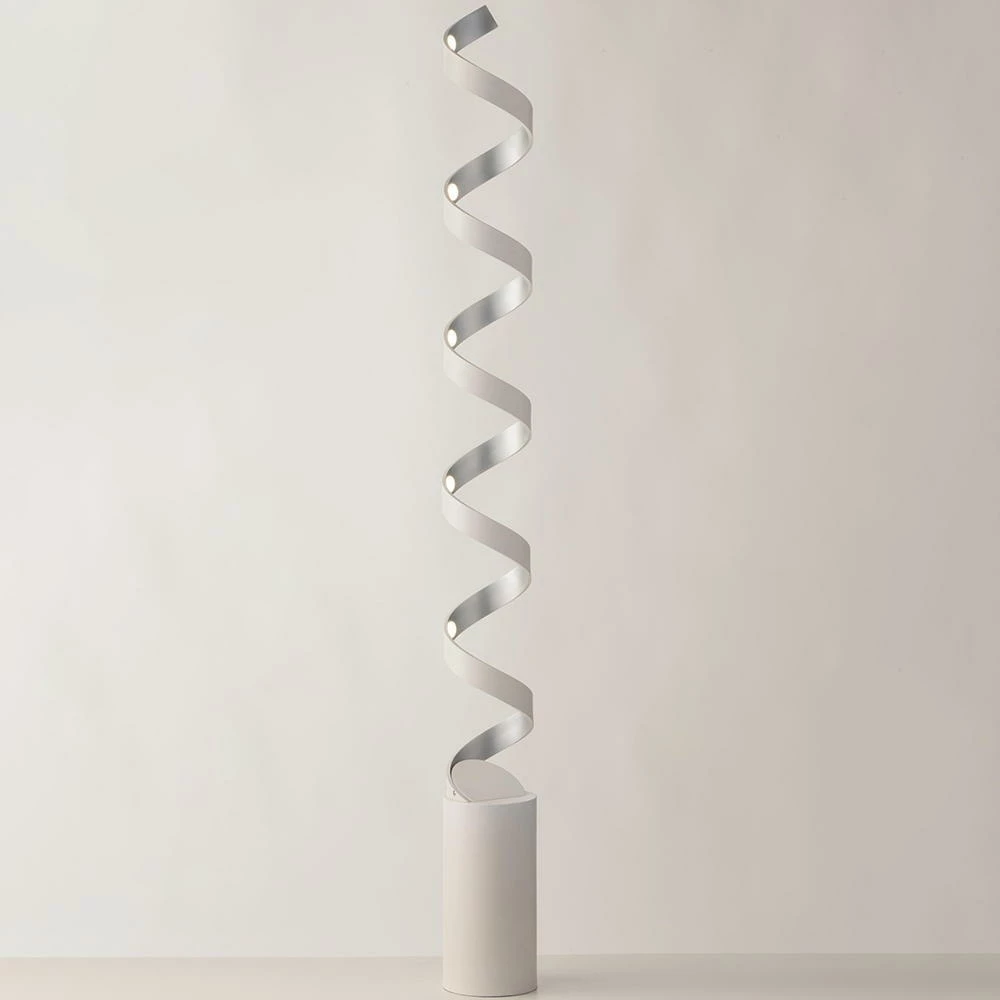 LED Stehleuchte Helix in Weiß und Silber 30W 2400lm 4 LED Stehleuchte Helix in Weiß und Silber 30W 2400lm – Bild 2