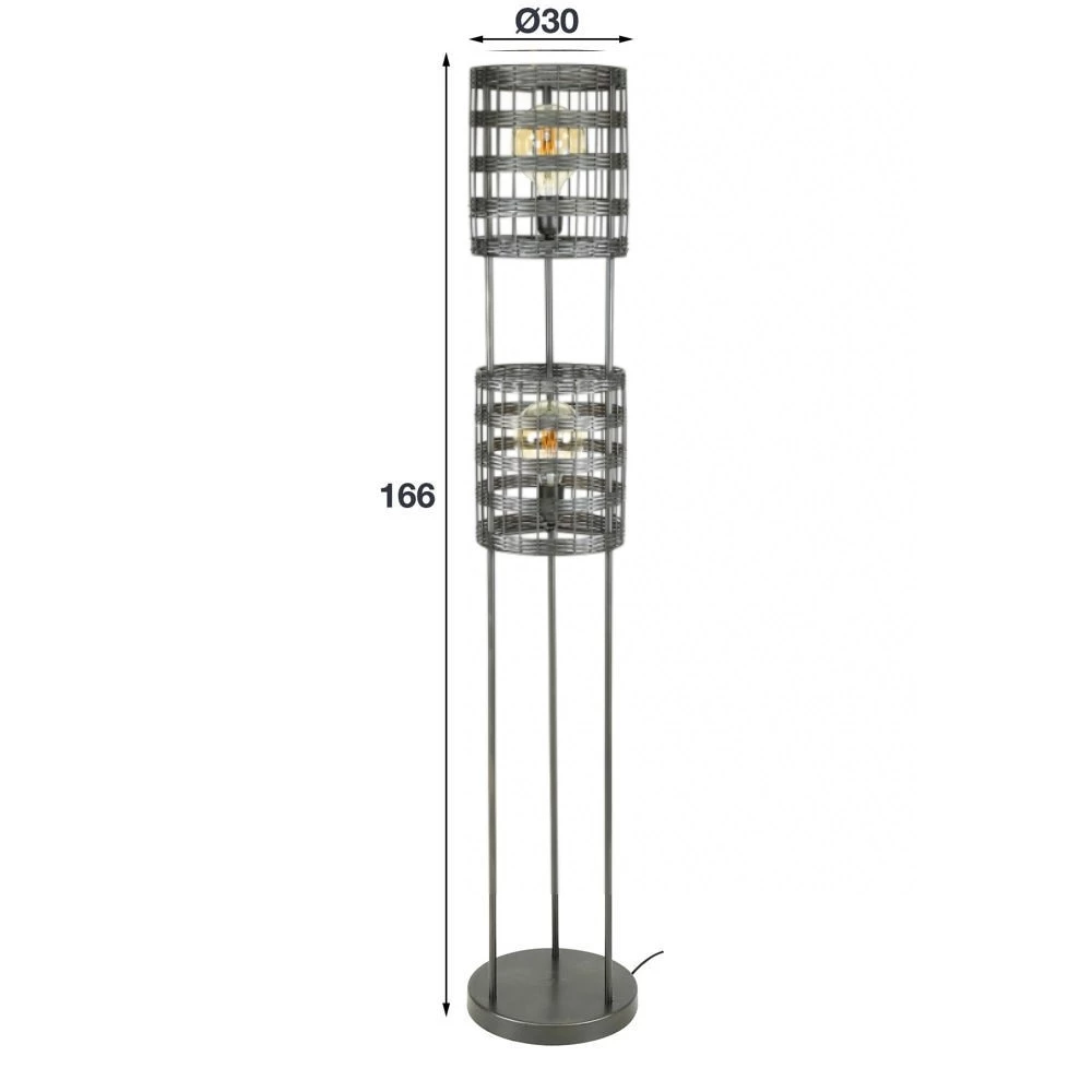 famlights | Stehleuchte Leya in Schwarz-matt E27 2-flammig 4 famlights | Stehleuchte Leya in Schwarz-matt E27 2-flammig – Bild 2
