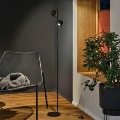 LED Stehleuchte Puric Pane in Schwarz 2x 6W 300lm