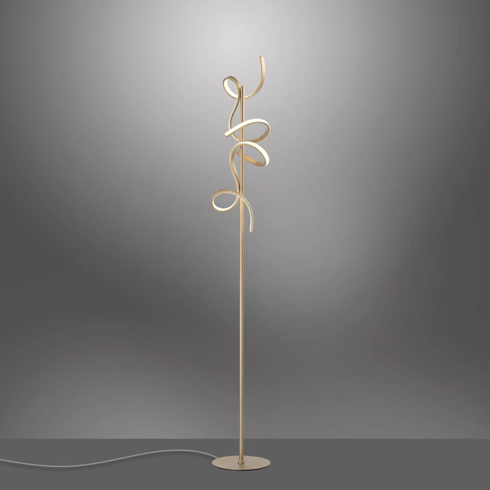 LED Stehleuchte Curls in Gold 2x 11W 2720lm 5 LED Stehleuchte Curls in Gold 2x 11W 2720lm – Bild 3